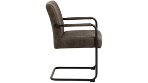 Schwingstuhl Actona group aus Stoff in Anthrazit Schwingstuhl Adele anthrazitfarbener Stoffbezug Preston 96 FR & schwarzes Metallgestell