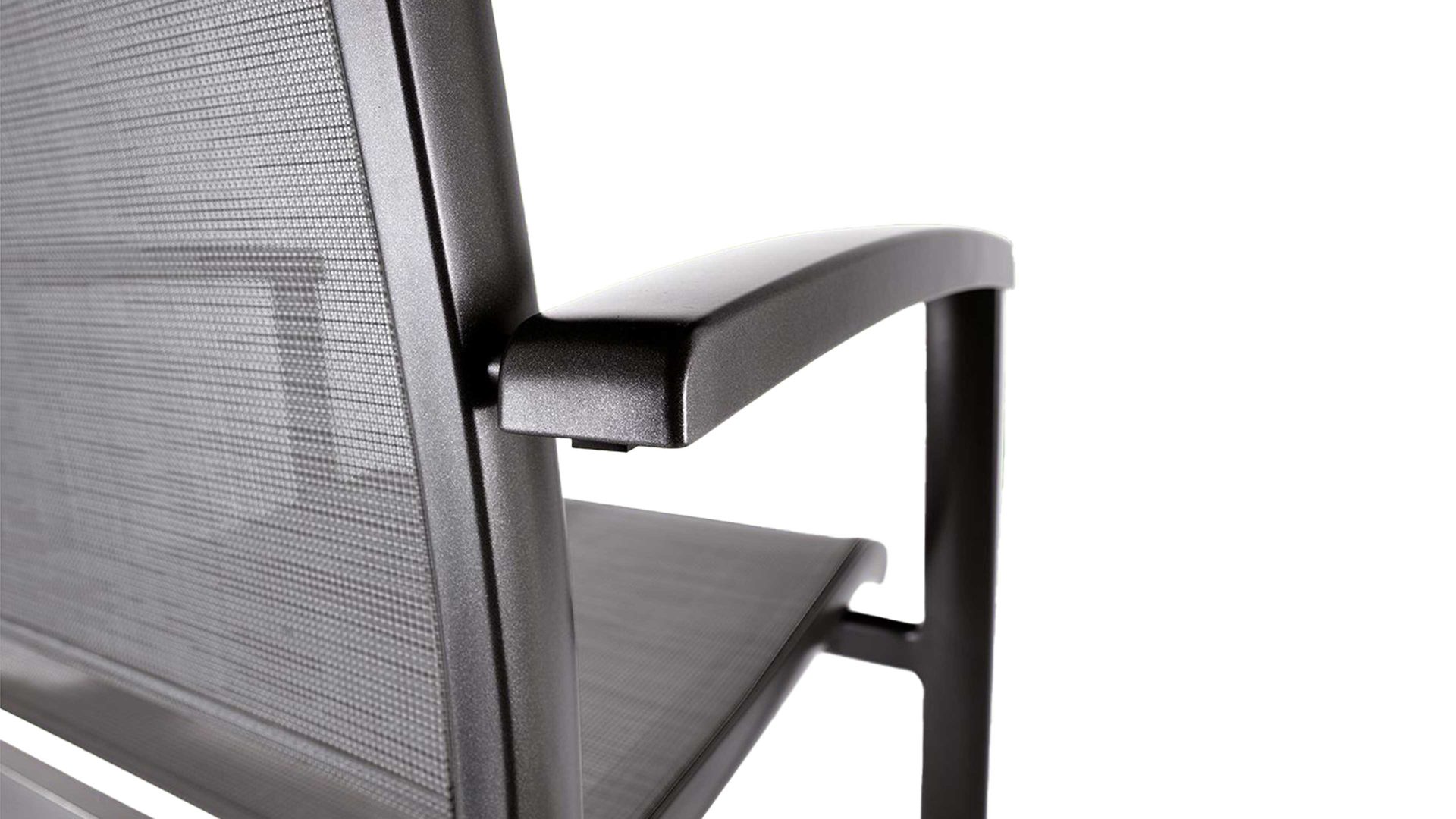 Stapelstuhl Sieger aus Kunstfaser in Grau sieger Stapelsessel Royal hellgraues Textilux® & eisengraues Aluminium