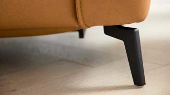 2,5-Sitzer Interliving aus Leder in Hellbraun Interliving Sofa Serie 4061 - 2,5-Sitzer 2,5KV parkettfarbenes LongLife-Leder Cloudy & schwarze Metallfüße - Länge ca. 190 cm