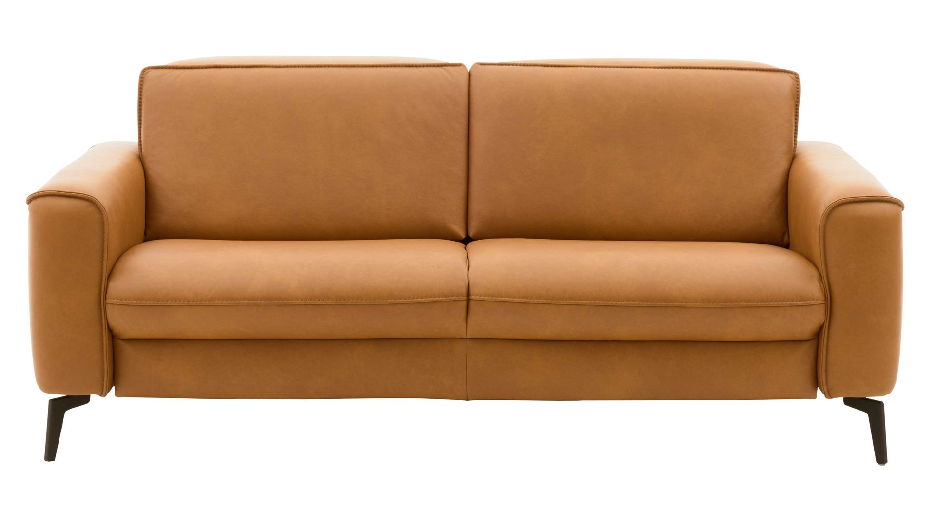 Zweisitzer Interliving aus Leder in Hellbraun Interliving Sofa Serie 4061 - Zweisitzer 2KV parkettfarbenes Leder Torro & schwarze Metallfüße - Länge ca. 160 cm