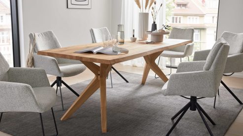 Esstisch Interliving aus Holz in Schwarz Interliving Esszimmer Serie 5118 – Esstisch 6923 Charakter-Eiche - ca. 200 x 100 cm