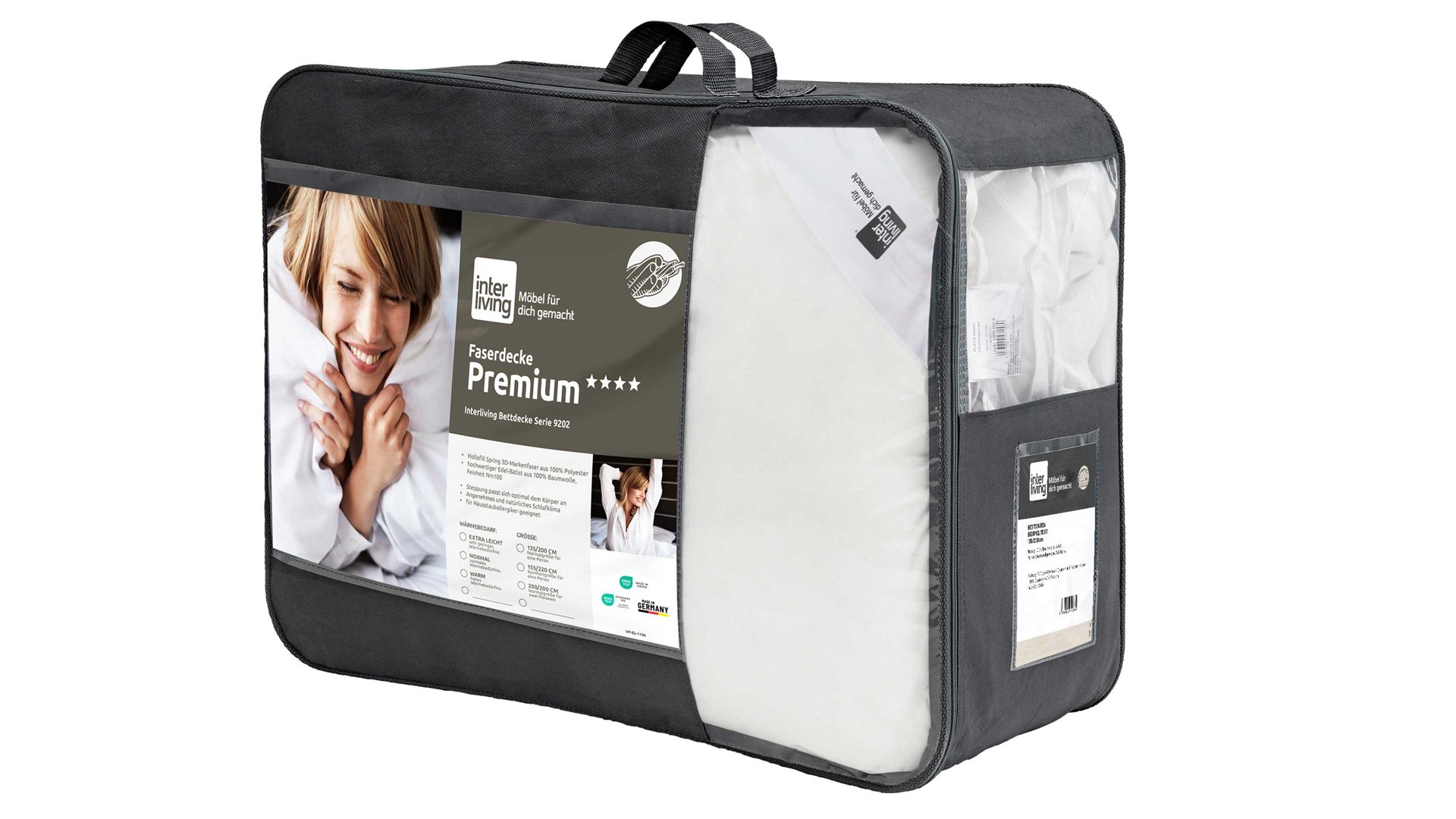 Faserdecke Interliving aus Stoff in Weiß Interliving Bettdecke Serie 9202 - Faserdecke extraleicht, ca. 525 g - ca. 200 x 200 cm