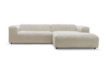 Sofa Freistil aus Stoff in Grau Beige ROLF BENZ freistil 187 Polstergarnitur Eckgarnitur - FREI PLANBAR - Cord 4603 naturgrau, ca. 280 x 185 cm, Füsse Kunststoff