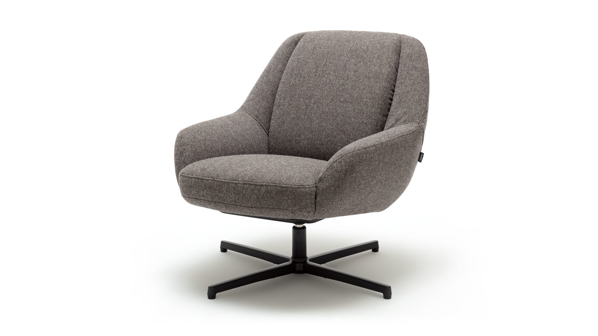 Einzelsessel Freistil aus Metall Stoff in Dunkelgrau ROLF BENZ freistil 138 Sessel mit Kreuzfuss - FREI PLANBAR - Stoff 3041 zeltgrau, drehbares Gestell mit Kreuzfuss