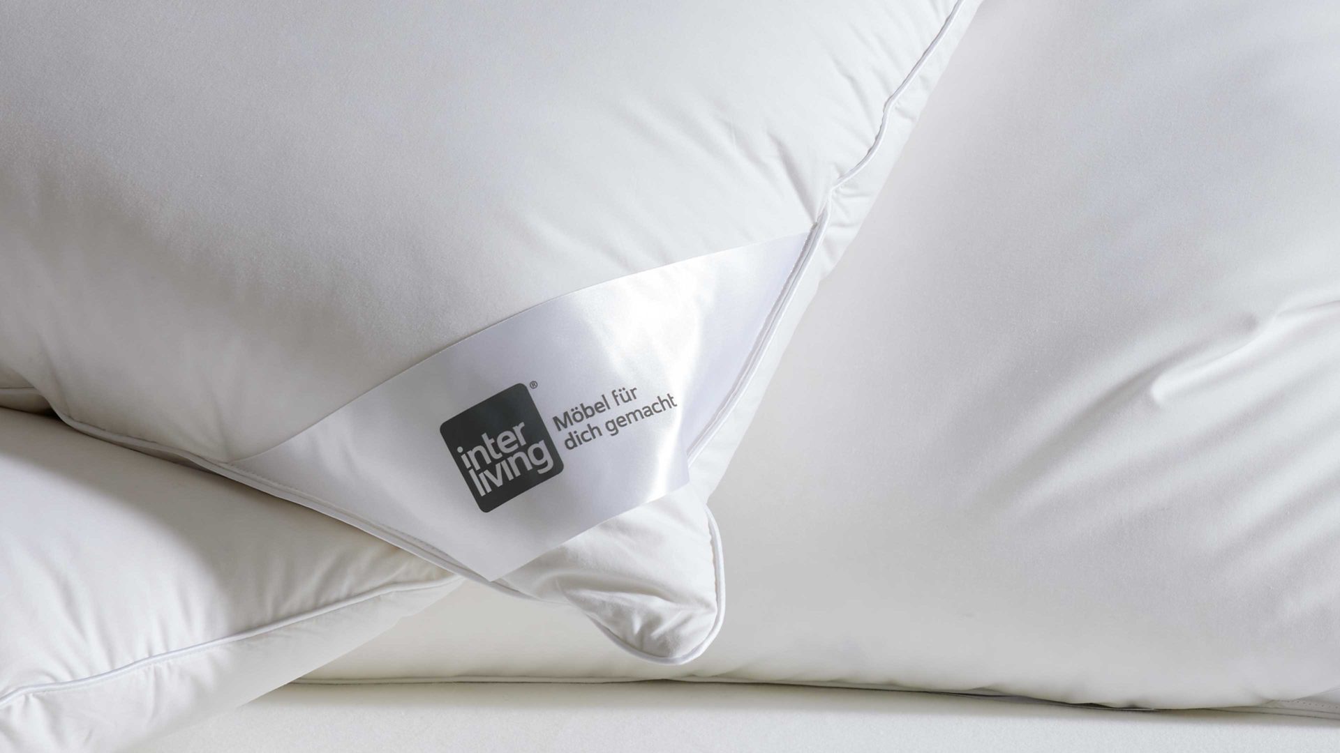 Kopfkissen Interliving aus Stoff in Weiß Interliving Kopfkissen Serie 9204 - 3-Kammerkissen 90 % Daunen & 10 % Federn, ca. 1.060 g - ca. 80 x 80 cm