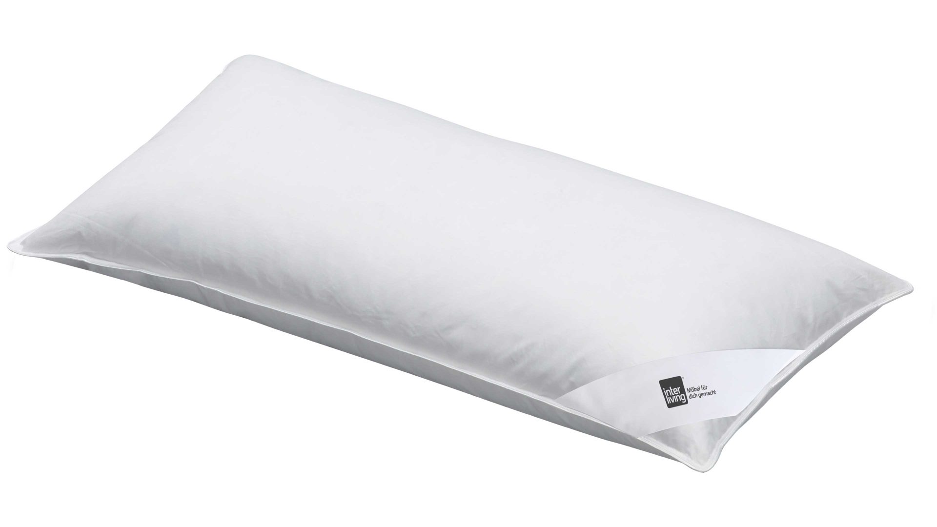 Kopfkissen Interliving aus Stoff in Weiß Interliving Kopfkissen Serie 9204 - 3-Kammerkissen 90 % Daunen & 10 % Federn, ca. 640 g - ca. 40 x 80 cm
