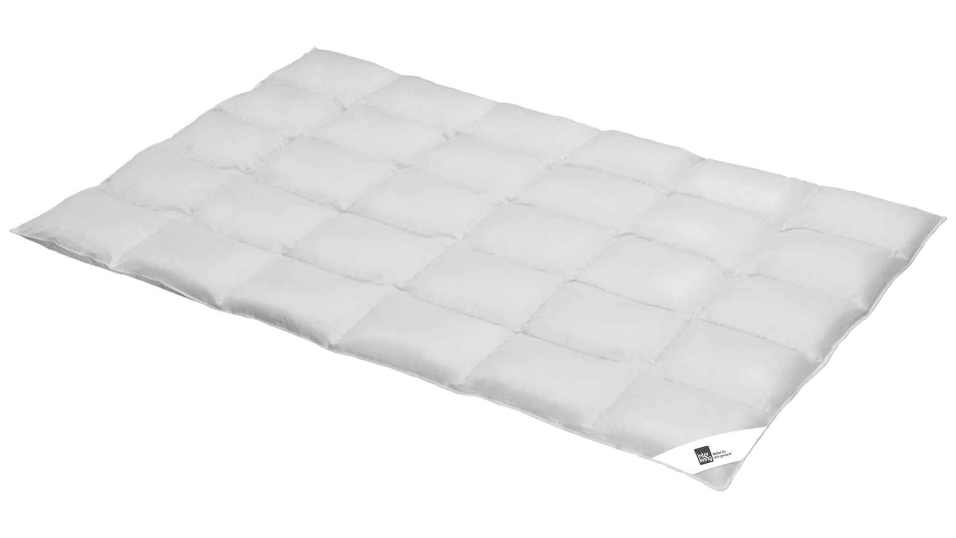 Daunendecke Interliving aus Stoff in Weiß Interliving Bettdecke Serie 9204 - Daunendecke als Cassettendecke normal, ca. 630 g Daunen - ca. 135 x 200 cm