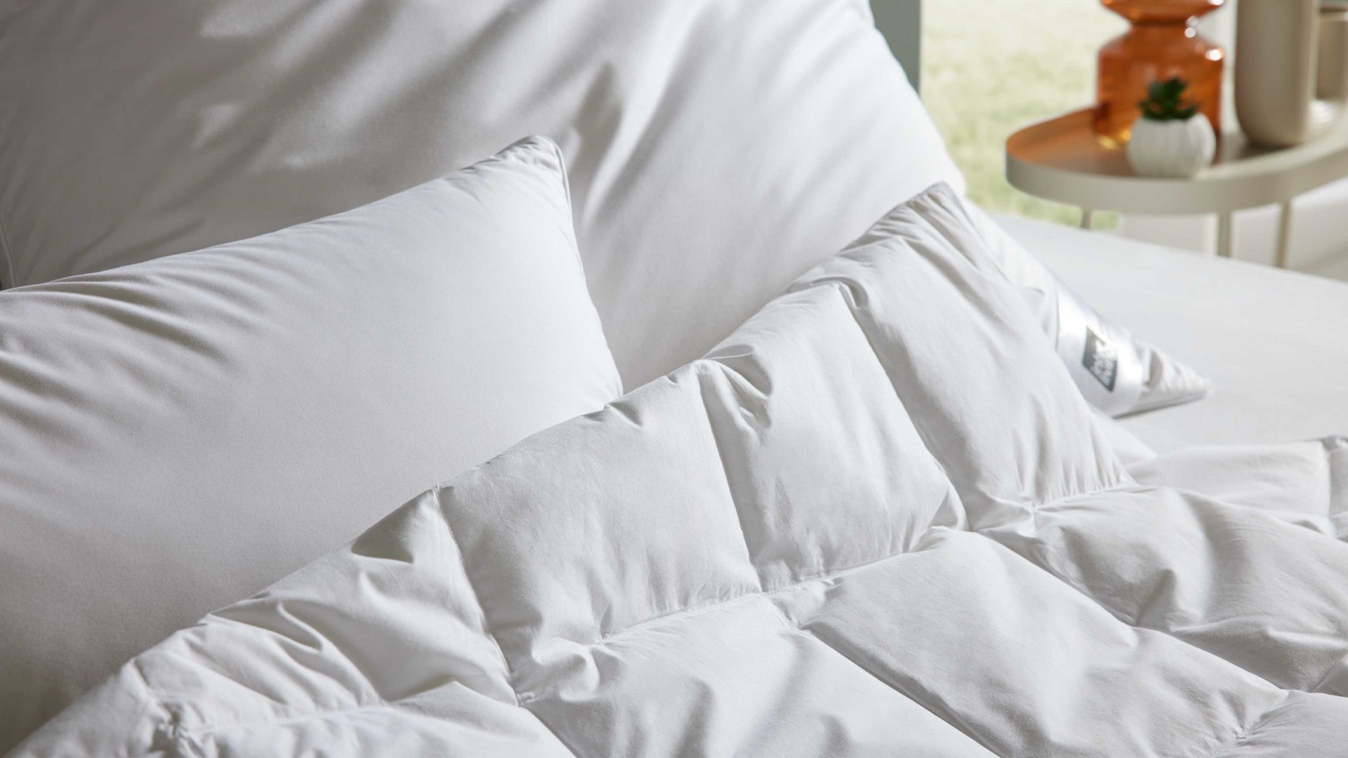 Daunendecke Interliving aus Stoff in Weiß Interliving Bettdecke Serie 9204 - Daunendecke als Cassettendecke normal, ca. 630 g Daunen - ca. 135 x 200 cm