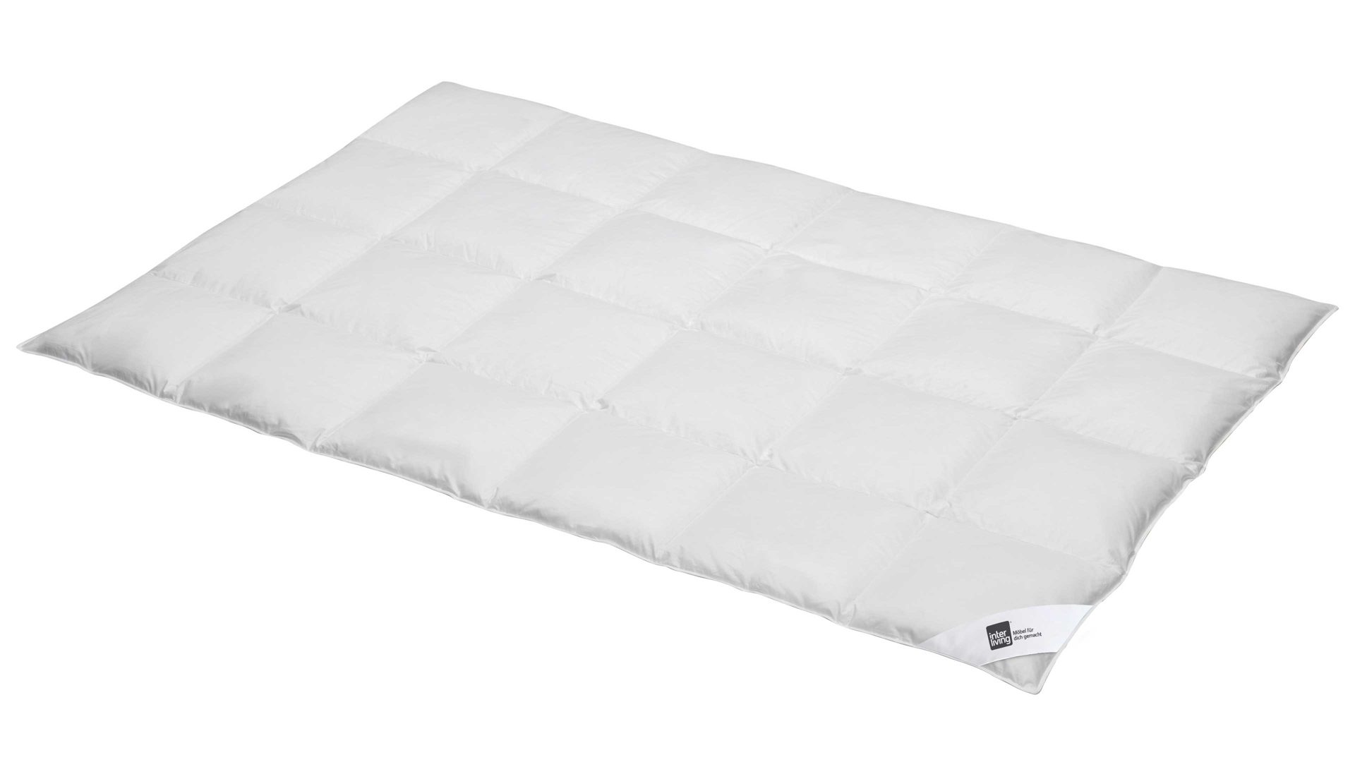 Daunendecke Interliving aus Stoff in Weiß Interliving Bettdecke Serie 9205 - Daunendecke als Winterbett warm, ca. 920 g Daunen - ca. 155 x 200 cm