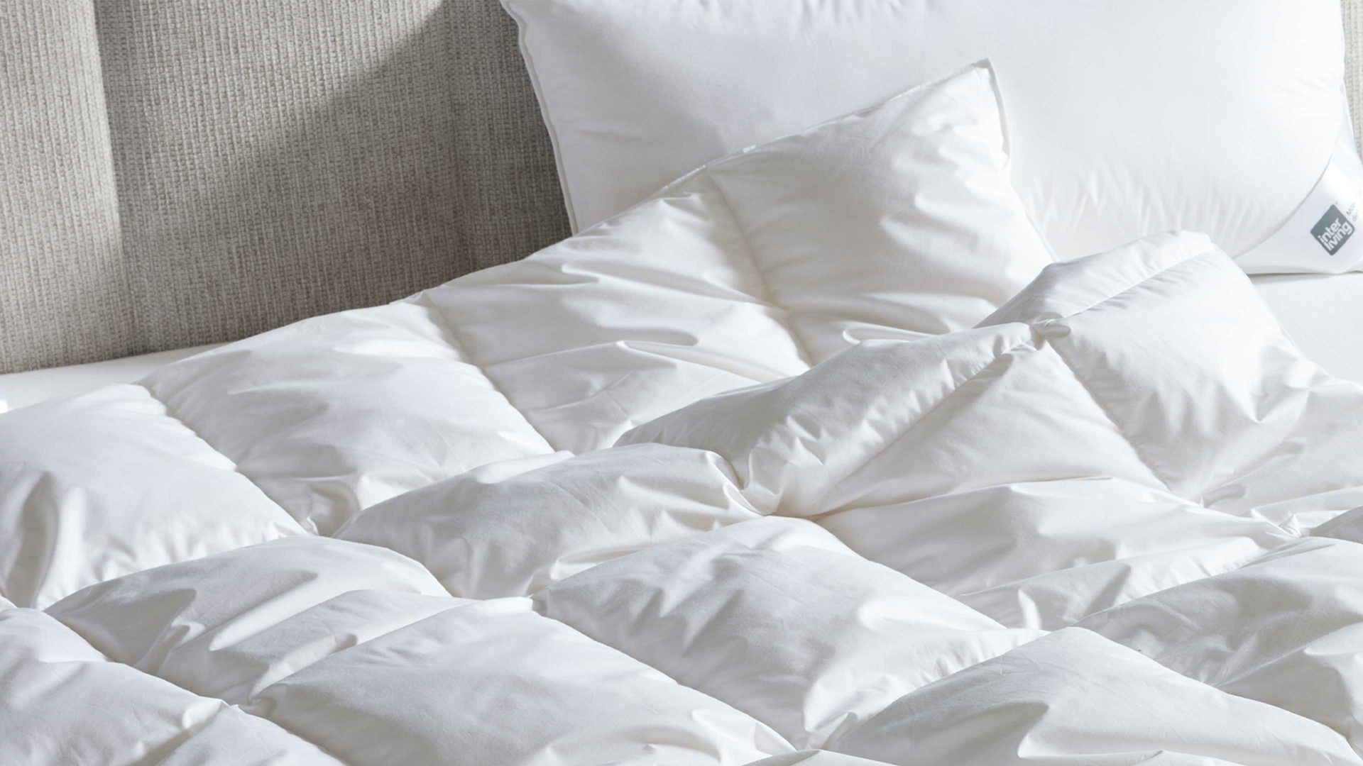 Daunendecke Interliving aus Stoff in Weiß Interliving Bettdecke Serie 9205 - Daunendecke als Cassettendecke normal, ca. 980 g Daunen - ca. 200 x 220 cm