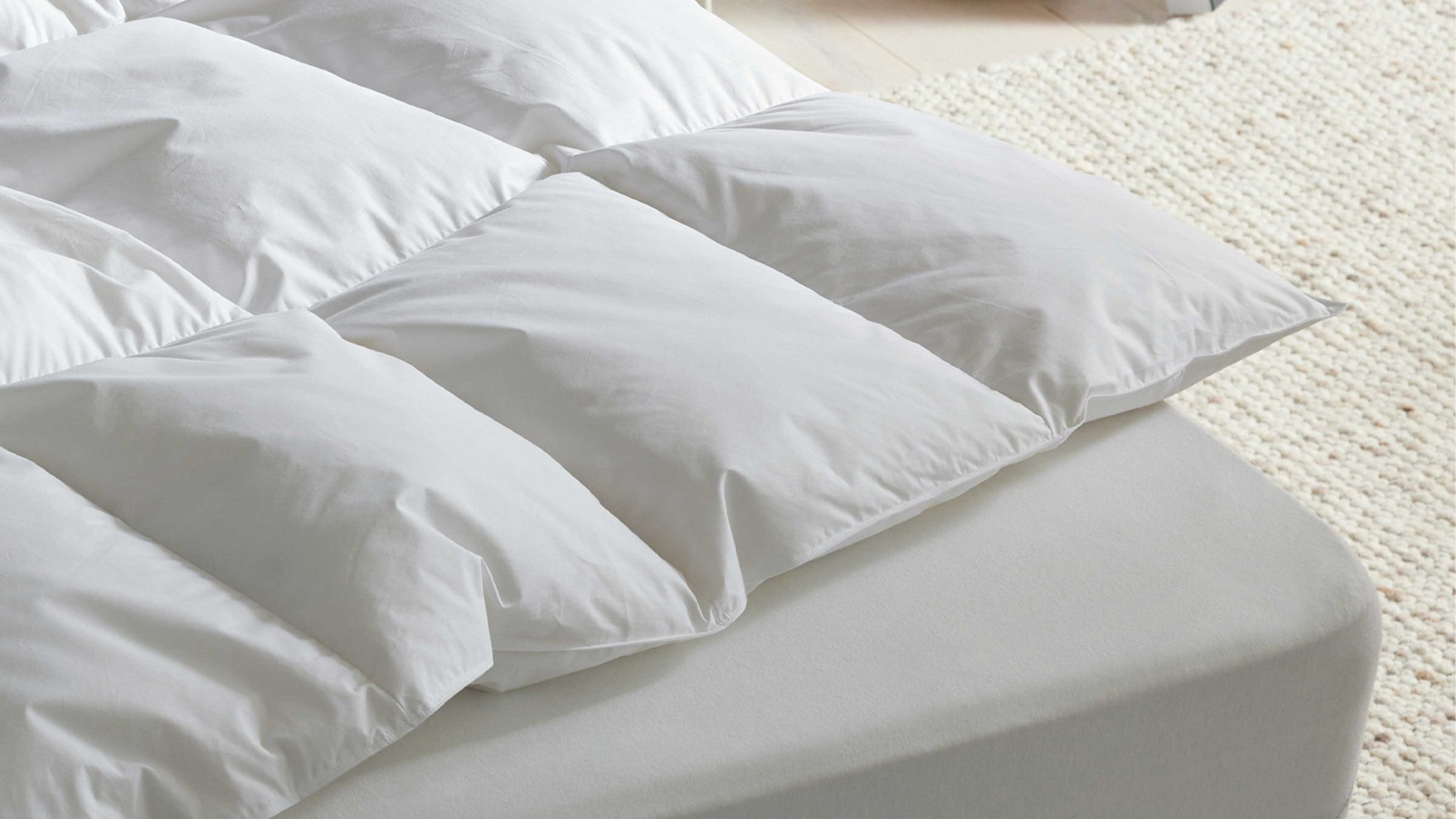 Daunendecke Interliving aus Stoff in Weiß Interliving Bettdecke Serie 9205 - Daunendecke als Cassettendecke normal, ca. 1.170 g Daunen - ca. 240 x 220 cm