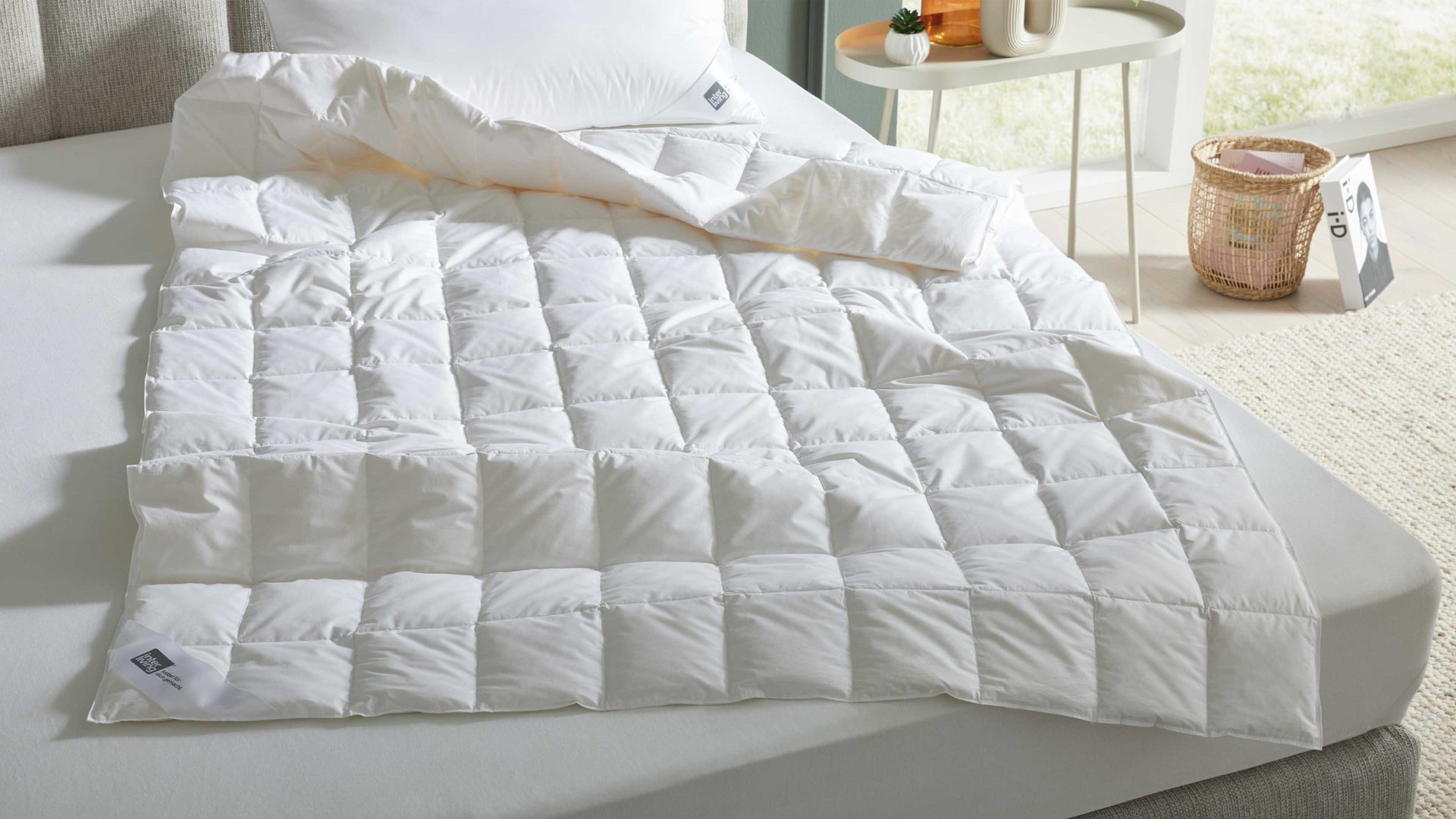 Daunendecke Interliving aus Stoff in Weiß Interliving Bettdecke Serie 9205 - Daunendecke extraleicht, ca. 390 g Daunen - ca. 240 x 220 cm