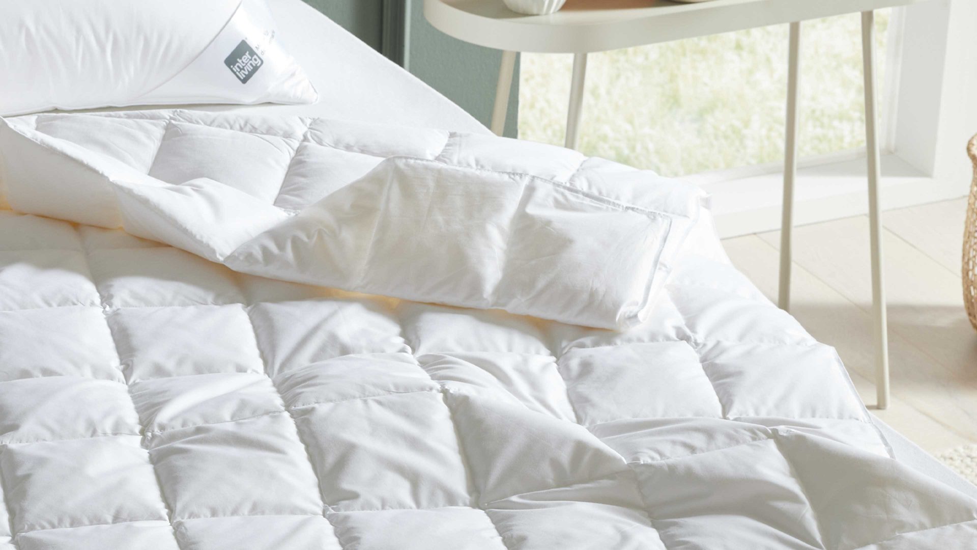 Daunendecke Interliving aus Stoff in Weiß Interliving Bettdecke Serie 9205 - Daunendecke extraleicht, ca. 300 g Daunen - ca. 200 x 200 cm