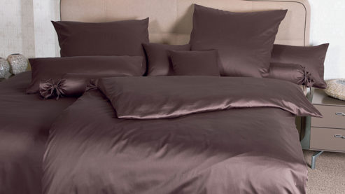 Bettwäsche-Set Janine® aus Naturfaser in Dunkelbraun Janine® Bettwäsche-Set Schoko - ca. 135 x 200 cm