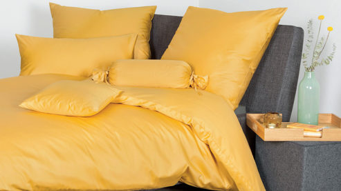 Bettwäsche-Set Janine® aus Naturfaser in Gold Janine® Bettwäsche-Set Bernstein - ca. 135 x 200 cm