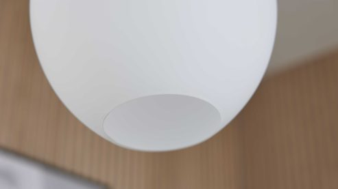 Pendelleuchte Interliving aus Glas in Weiß Interliving Leuchten Serie 9344 - Hängelampe Opalglas & Nickel – Durchmesser ca. 29 cm