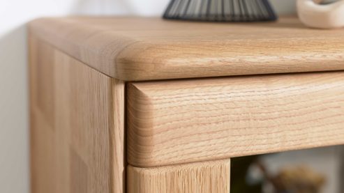 Vitrine Interliving aus Holz in Holzfarben Interliving Wohnzimmer Serie 2028 - Vitrine 6844 Wildeiche - vier Türen, Breite ca. 82 cm