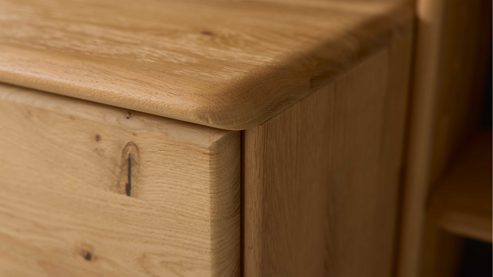 Highboard Interliving aus Holz in Holzfarben Interliving Wohnzimmer Serie 2028 - Highboard Wildeiche - vier Türen, ein Auszug, Breite ca. 162 cm
