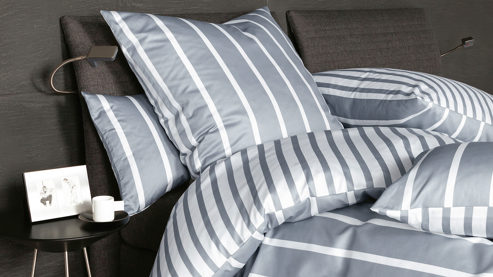 Bettwäsche-Set Janine® aus Naturfaser in Hellgrau Janine® Bettwäsche-Set Platin - ca. 135 x 200 cm