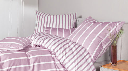 Bettwäsche-Set Janine® aus Naturfaser in Pink Janine® Bettwäsche-Set Kreiderosé - ca. 135 x 200 cm