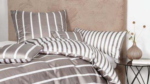 Bettwäsche-Set Janine® aus Naturfaser in Grau Janine® Bettwäsche-Set Vulkan - ca. 135 x 200 cm