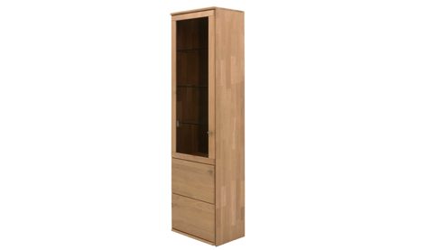 Vitrine Interliving aus Holz in Holzfarben Interliving Wohnzimmer Serie 2028 - Vitrine 6603 Wildeiche - zwei Türen, Breite ca. 62 cm