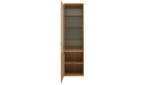 Vitrine Interliving aus Holz in Holzfarben Interliving Wohnzimmer Serie 2028 - Vitrine 6603 Wildeiche - zwei Türen, Breite ca. 62 cm