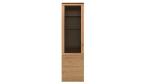 Vitrine Interliving aus Holz in Holzfarben Interliving Wohnzimmer Serie 2028 - Vitrine 6603 Wildeiche - zwei Türen, Breite ca. 62 cm