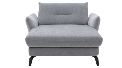 Chaiselongue Interliving aus Stoff in Hellblau Interliving Sofa Serie 4400 - Chaiselongue taubenblauer Bezug DCT 16 & schwarze Metallfüße
