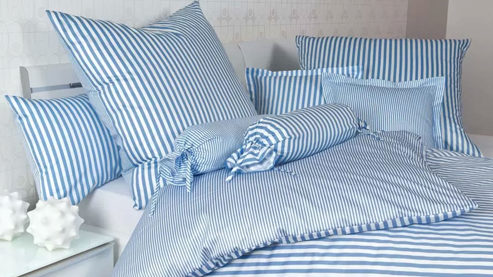 Bettwäsche-Set Janine® aus Naturfaser in Hellblau Janine® Bettwäsche-Set Hellblau - ca. 200 x 200 cm