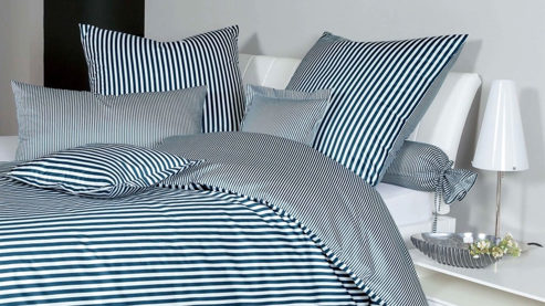 Bettwäsche-Set Janine® aus Naturfaser in Blau Janine® Bettwäsche-Set Atlantik - ca. 200 x 200 cm