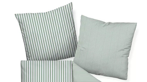 Bettwäsche-Set Janine® aus Naturfaser in Smaragd Janine® Bettwäsche-Set Salbeigrün - ca. 240 x 220 cm