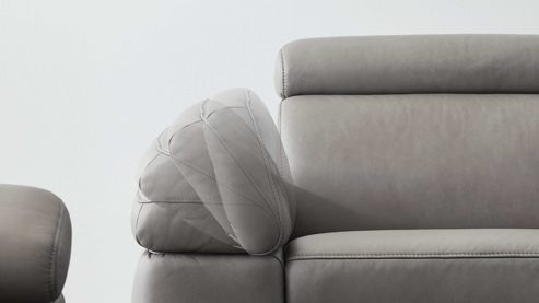 2,5-Sitzer comfortmaster besser sitzen, liegen, leben aus Leder in Grau Comfortmaster Spektra 1182 - 2,5-Sitzer mit vielen Funktionen stahlfarbenes LongLife-Leder LG 24 & Metallkufen - Länge ca. 220 cm