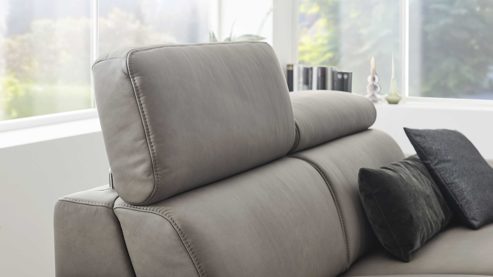 2,5-Sitzer comfortmaster besser sitzen, liegen, leben aus Leder in Grau Comfortmaster Spektra 1182 - 2,5-Sitzer mit vielen Funktionen stahlfarbenes LongLife-Leder LG 24 & Metallkufen - Länge ca. 220 cm