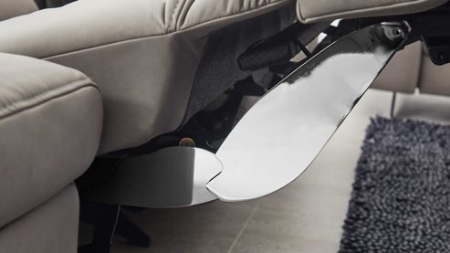 2,5-Sitzer comfortmaster besser sitzen, liegen, leben aus Leder in Grau Comfortmaster Spektra 1182 - 2,5-Sitzer mit vielen Funktionen stahlfarbenes LongLife-Leder LG 24 & Metallkufen - Länge ca. 220 cm