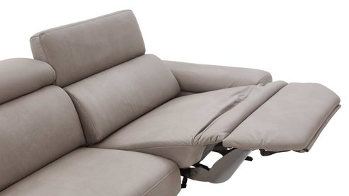 2,5-Sitzer comfortmaster besser sitzen, liegen, leben aus Leder in Grau Comfortmaster Spektra 1182 - 2,5-Sitzer mit vielen Funktionen stahlfarbenes LongLife-Leder LG 24 & Metallkufen - Länge ca. 220 cm