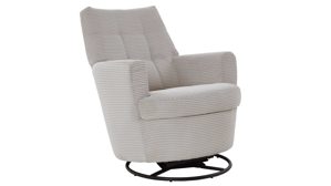 Polstersessel KAWOO aus Stoff in Hellgrau KAWOO Drehsessel SE 53 hellgrauer Cord GCT 9 & schwarzer Metallring