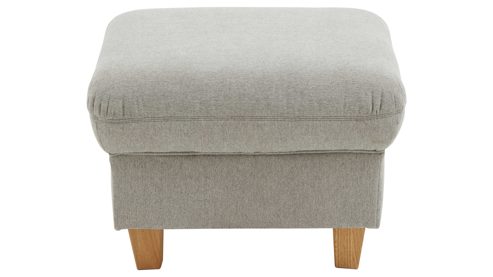 Polsterhocker KAWOO aus Stoff in Grau KAWOO Serie Cliff - Polsterhocker platingraue Chenille DPR 49 - ca. 60 x 60 cm