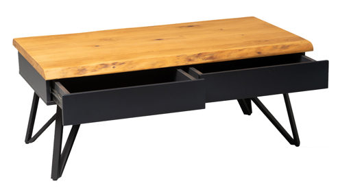 Couchtisch M2 kollektion aus Holz in Holzfarben Couchtisch Dubai 4 Wildeiche & Schwarz - ca. 110 x 60 cm