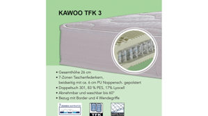 Matratzen-Set KAWOO aus Stoff in Weiß KAWOO Matratzen-Set 3 Taschenfederkern, Härtegrad 2 - Liegefläche ca. 90 x 200 cm