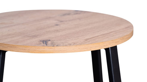 Beistelltisch M2 kollektion aus Holz in Holzfarben Beistelltisch Merle 1 Artisaneiche & Schwarz - Durchmesser ca. 40 cm