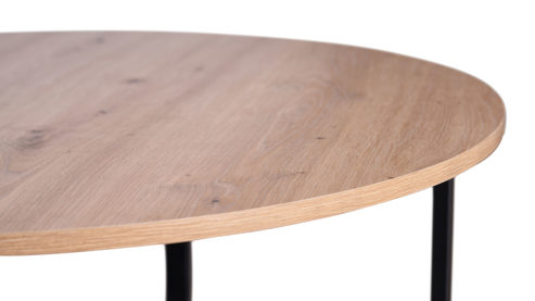 Couchtisch M2 kollektion aus Holz in Holzfarben Couchtisch Merle 2 Artisaneiche & Schwarz - Durchmesser ca. 80 cm