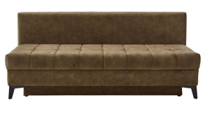 Schlafsofa Restyl aus Stoff in Dunkelgrün Schlafsofa Talia A grüner Bezug 2-6862 & schwarze Metallfüße