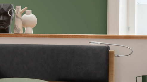 Möbelbeleuchtung PARTNERRING COLLECTION aus Metall in Silber PARTNERRING COLLECTION Schlafzimmerprogramm Pasadena – Flexleuchten-Set Silberfarben - zweiteilig