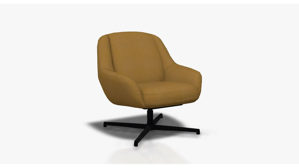 Einzelsessel Freistil aus Metall Stoff in Gelb ROLF BENZ freistil 138 Sessel mit Kreuzfuss - FREI PLANBAR - Stoff 3045 braunbeige, drehbares Gestell mit Kreuzfuss