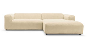 Sofa Freistil aus Stoff in Beige ROLF BENZ freistil 187 Polstergarnitur Eckgarnitur - FREI PLANBAR - Cord 4601 elfenbein, ca. 280 x 185 cm, Füsse Kunststoff