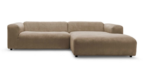Sofa Freistil aus Stoff in Cappuccino ROLF BENZ freistil 187 Polstergarnitur Eckgarnitur - FREI PLANBAR - Cord 4602 cappuccino, ca. 280 x 185 cm, Füsse Kunststoff