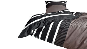 Bettwäsche-Set Janine® aus Naturfaser in Dunkelbraun J. D. Bettwäsche-Set nougatfarbener Mako-Satin – zweiteilig, ca. 135 x 200 cm