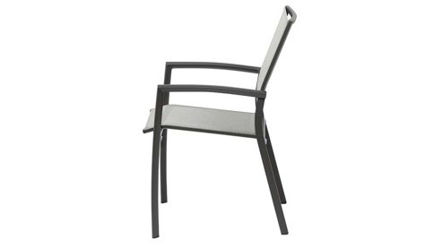 Gartenstuhl /-sessel Gautzsch aus Aluminium Kunstfaser in Anthrazit Grau siena garden Gartenstuhl Stapelsessel VELIA Gestell Aluminium anthrazit, Bezug Ranotex schwarz-grau