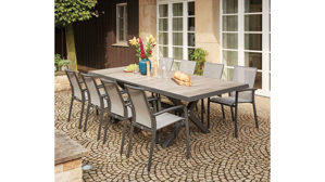 Gartenstuhl /-sessel Gautzsch aus Aluminium Kunstfaser in Anthrazit Grau siena garden Gartenstuhl Stapelsessel VELIA Gestell Aluminium anthrazit, Bezug Ranotex schwarz-grau